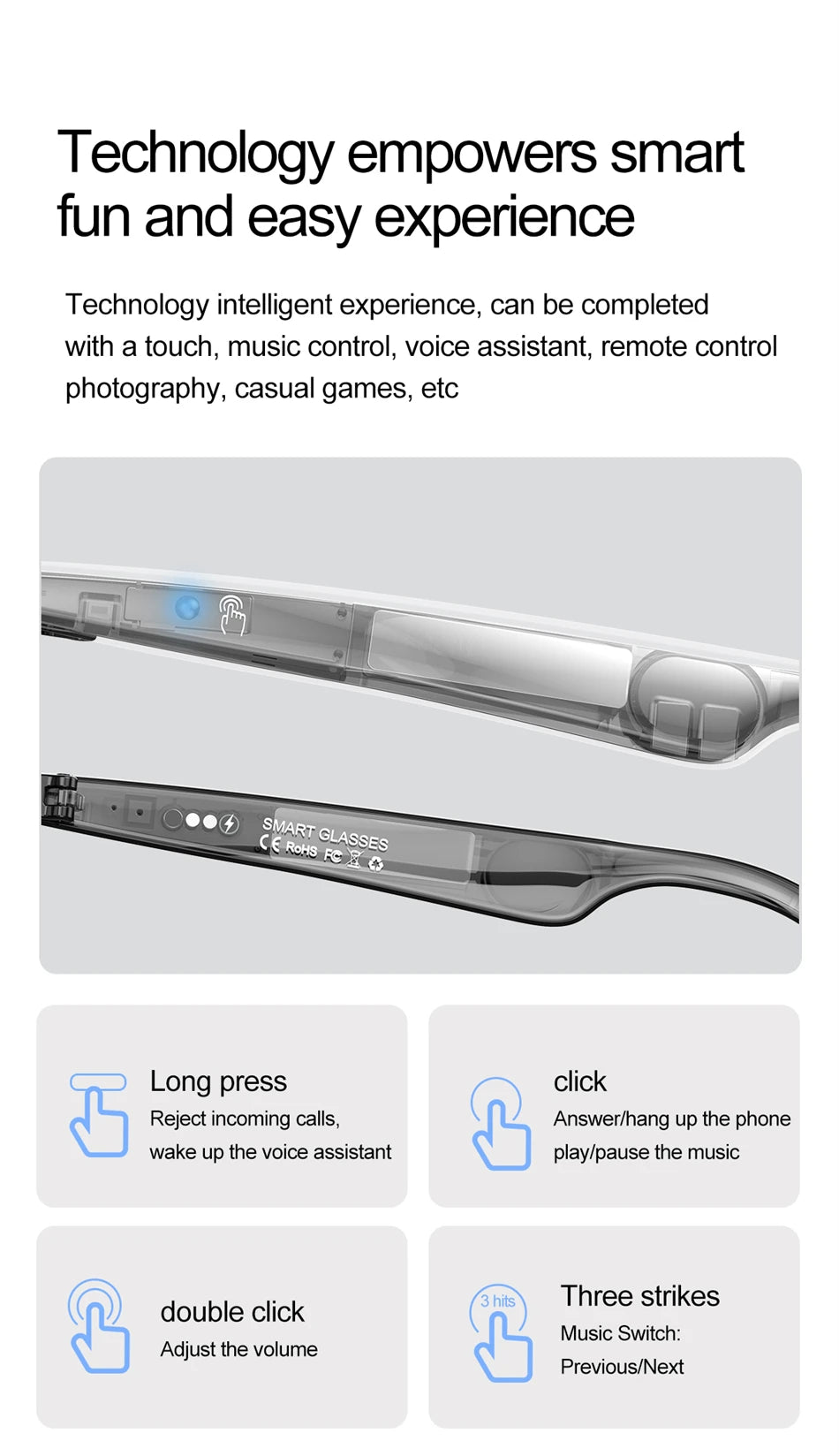 LIGE Smart Glasses – AI Real-Time Translator with Bluetooth Calling, Music & Sport Fitness Features