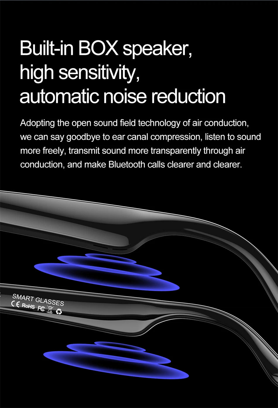 LIGE Smart Glasses – AI Real-Time Translator with Bluetooth Calling, Music & Sport Fitness Features