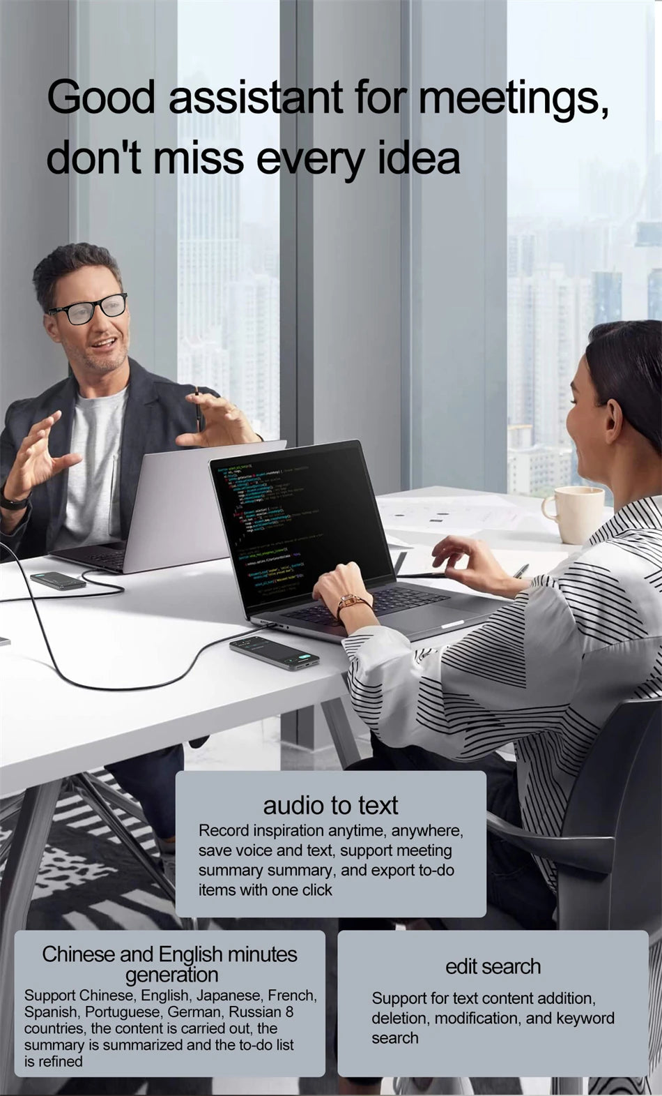 LIGE Smart Glasses – AI Real-Time Translator with Bluetooth Calling, Music & Sport Fitness Features