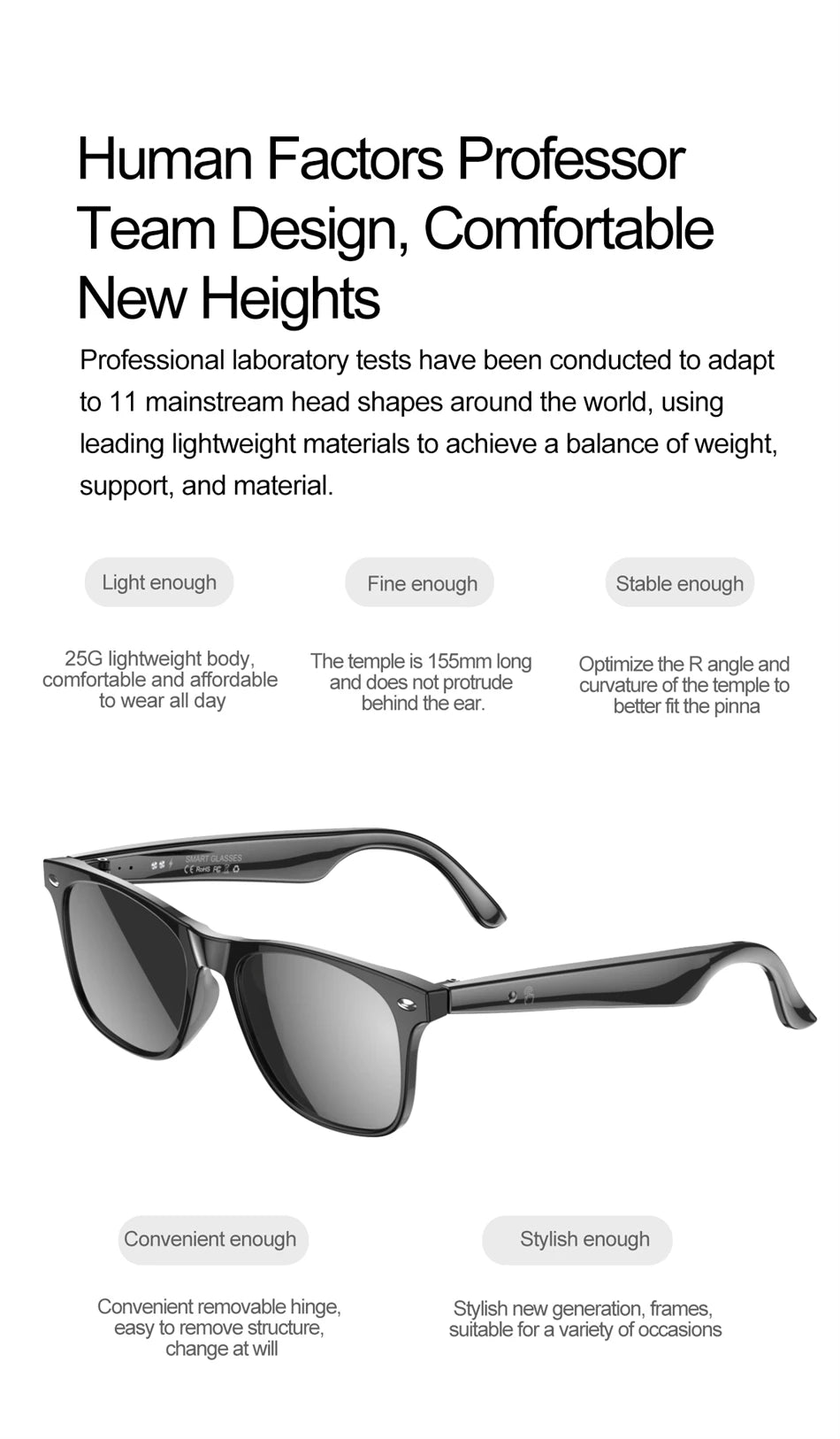 LIGE Smart Glasses – AI Real-Time Translator with Bluetooth Calling, Music & Sport Fitness Features
