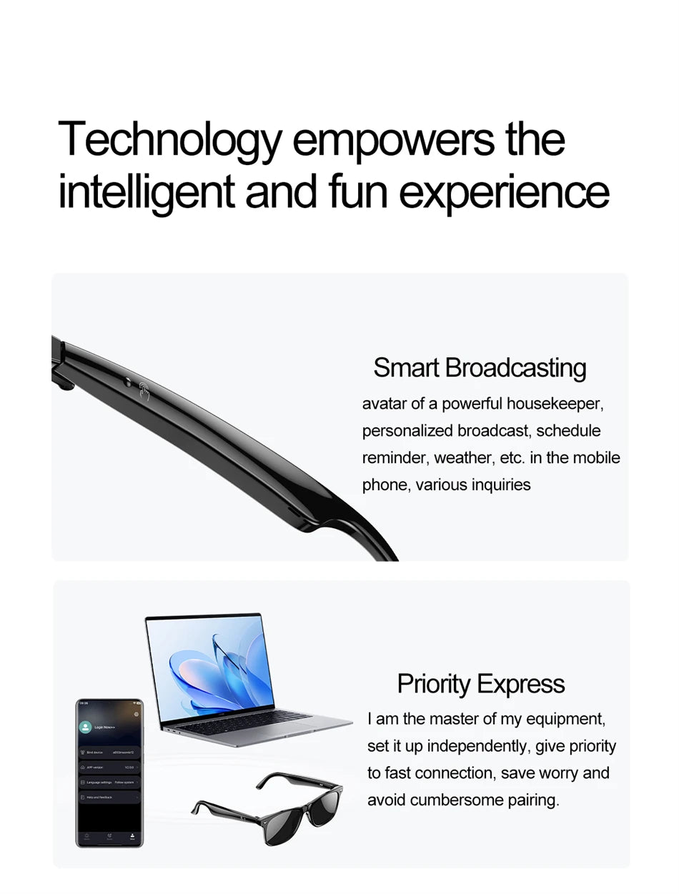 LIGE Smart Glasses – AI Real-Time Translator with Bluetooth Calling, Music & Sport Fitness Features