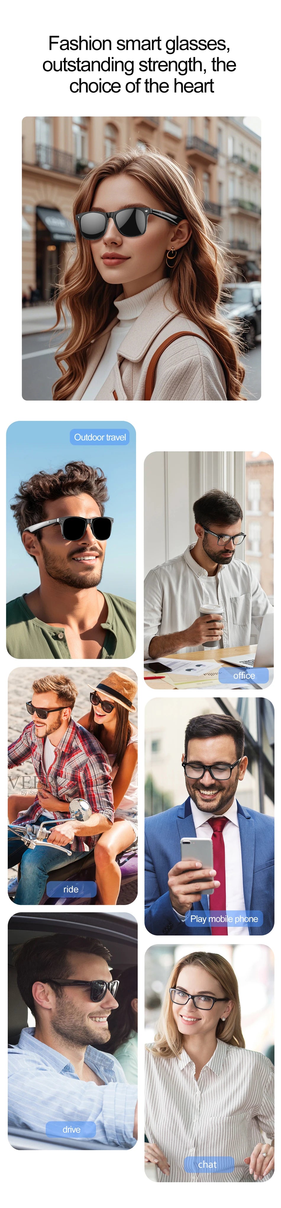 LIGE Smart Glasses – AI Real-Time Translator with Bluetooth Calling, Music & Sport Fitness Features