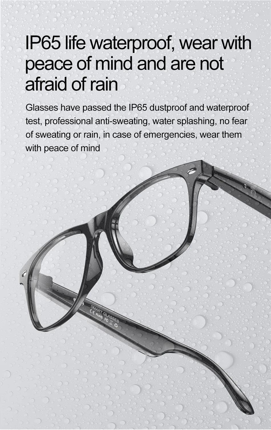 LIGE Smart Glasses – AI Real-Time Translator with Bluetooth Calling, Music & Sport Fitness Features