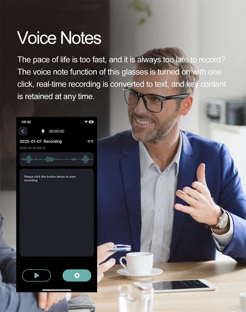 LIGE Smart Glasses – AI Real-Time Translator with Bluetooth Calling, Music & Sport Fitness Features