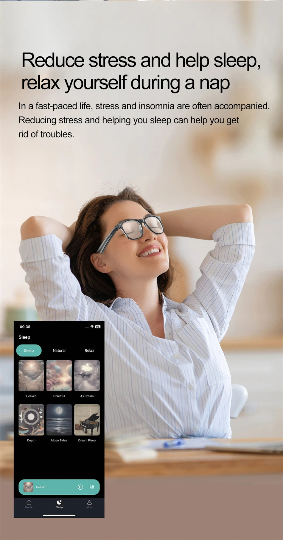 LIGE Smart Glasses – AI Real-Time Translator with Bluetooth Calling, Music & Sport Fitness Features
